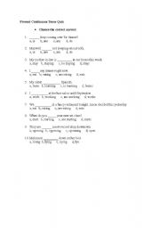 English Worksheet: Present Continuous Tense Quiz