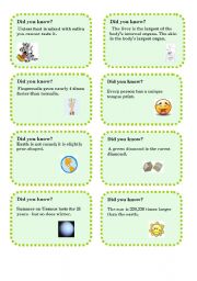 English Worksheet: Did you know...4-5?