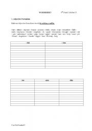 English worksheet: Word formation