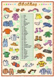 English Worksheet: Clothes