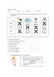 English Worksheet: EXAM VERB CAN