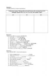 English Worksheet: prepositions of time - revision 