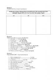 English worksheet: prepositions of time - revision 