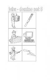 English worksheet: domino jobs set 5