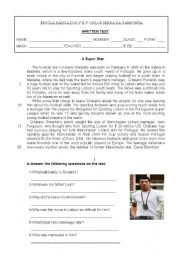 9th grade TEST-FAMOUS PEOPLE-CRISTIANO RONALDO