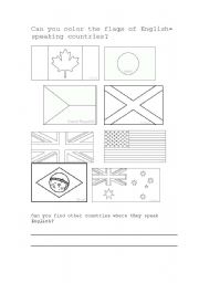 English Worksheet: Flags of English-speaking countries