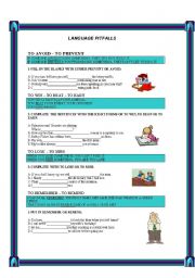 English Worksheet: LANGUAGE PITFALLS