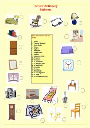 English Worksheet: Picture dictionary: Bedroom
