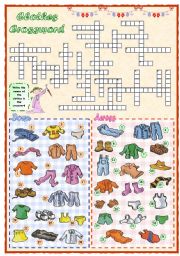 Clothes crossword