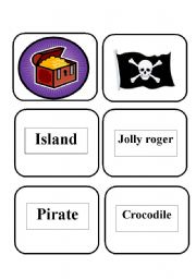 English Worksheet: Pirates memory game (part 2)