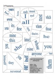 English Worksheet: Pronouns Review Coloring Sheet