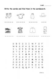 clothes + wordsearch