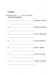 English Worksheet: he / she / it