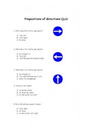 English worksheet: Directions Quiz