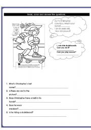 English Worksheet: Interactive Reading/Writing Activity