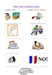 English Worksheet: NEW YEARS  RESOLUTIONS