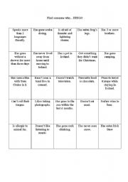 English Worksheet: Find someone who bingo