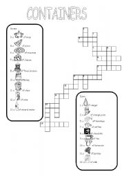 English Worksheet: Containers b&w