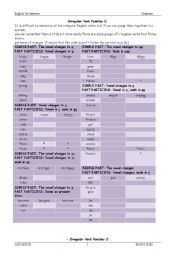 English Worksheet: Irregular verbs family