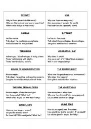 English Worksheet: Oral activity