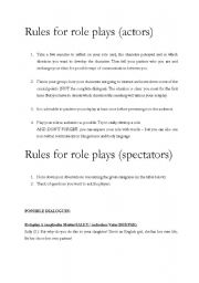 English Worksheet: Role Cards and sample dialogues for role plays on 