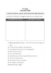 English Worksheet: Downloading Music and films