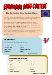 English worksheet: EUROVISION SONG CONTEST worksheet