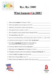 English Worksheet: What happened in 2008?