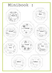 English Worksheet: minibook : colours