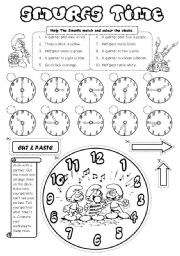 English Worksheet: Smurfs Time