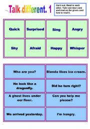 English worksheet: Talk different