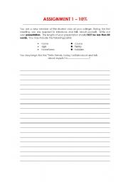 English Worksheet: Introductions