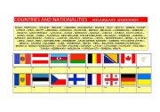English Worksheet: COUNTRIES AND NATIONALITIES: FLAGS WORKSHEET(PART 1)