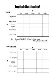 English Battleship Game/Activity