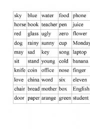 English worksheet: guessing game for starters in esl