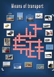 English Worksheet: Means of transport - a crossword