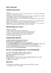 English Worksheet: Have and have got - exercises