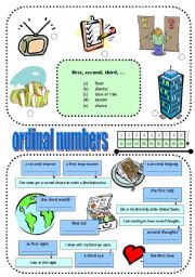 ordinal numbers (lesson starter)