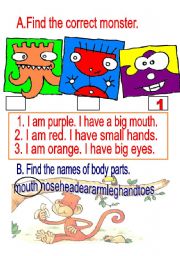 English Worksheet: body parts