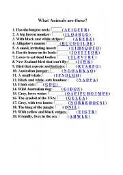 English Worksheet: what animals are these
