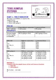 English Worksheet: The simple future (6 pages) - theory - use - exercises+answers