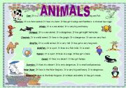 English Worksheet: animals reading