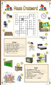 English Worksheet: House crossword