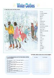 English Worksheet: Winter Clothes