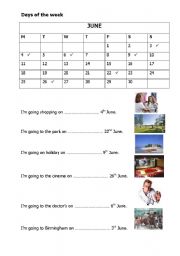 English Worksheet: Months and days