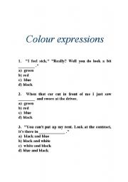 English Worksheet: color expresion