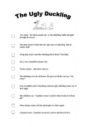 English Worksheet: The Ugly Duckling