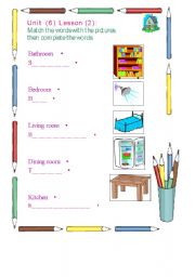 English worksheet: my house