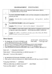 English worksheet: punctuation marks