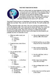 English Worksheet: THE FRST MAN ON THE MOON
